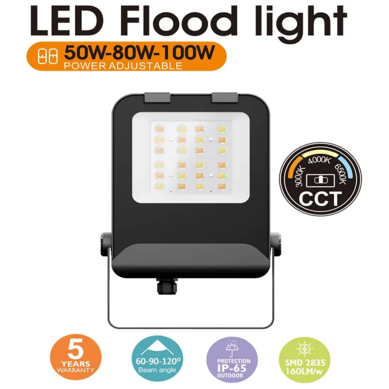 ▷ MAXLITE LED Floodlight 100W | Adjustable Power & 3CCT | IP65