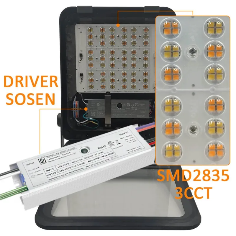 ▷ Projecteur LED MAXLITE 200W | Puissance Réglable & 3CCT | IP65