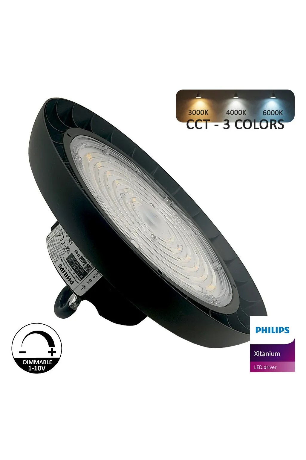 ▷ Campana Industrial LED UFO GERMANY | Alta Eficiência & Regulagem 1-10V