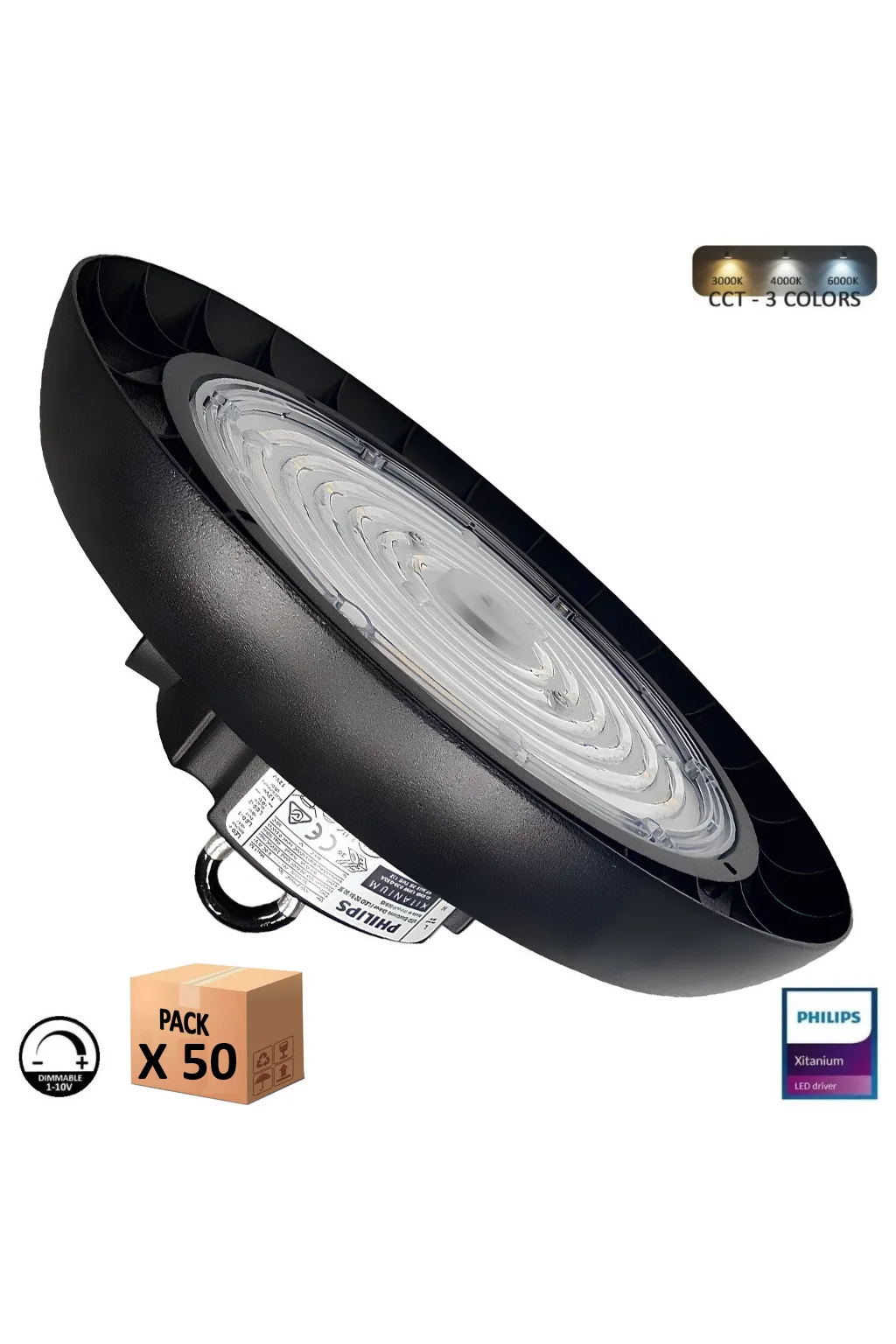 ▷ Campana Industrial LED UFO GERMANY | Alta Eficiência & Regulagem 1-10V