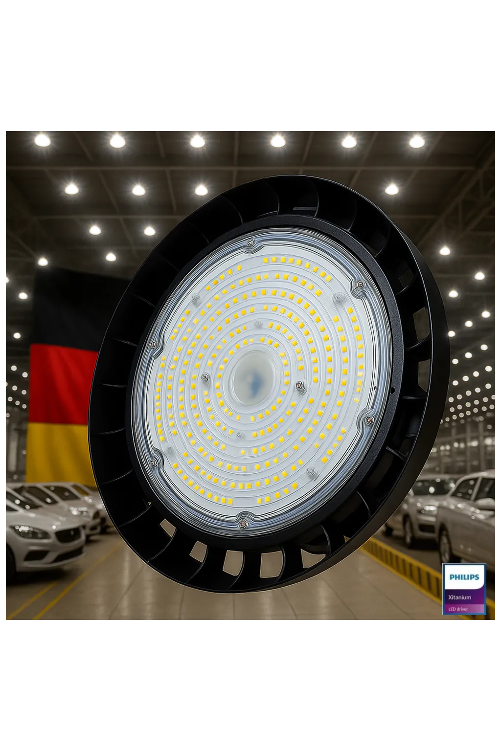 ▷ Campana Industrial LED UFO GERMANY | Alta Eficiencia y Regulación 1-10V