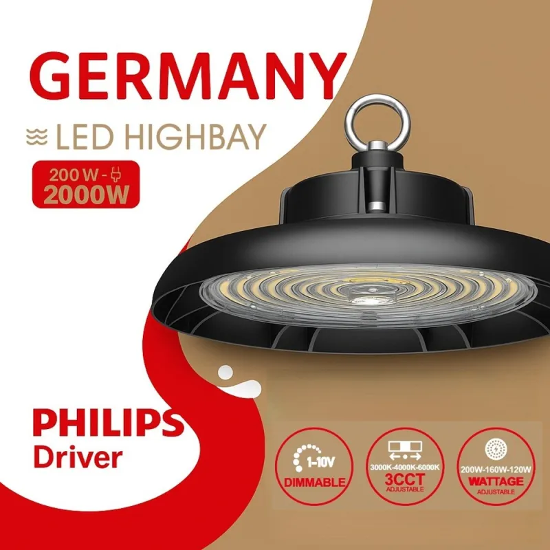 ▷ Campana Industriale LED UFO GERMANY | Alta Efficienza & Regolazione 1-10V