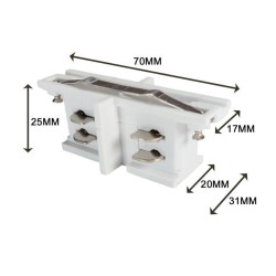 Straight I Connector 3-Phase Track LED | Ibérica