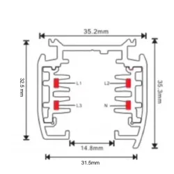 Comprar TRIFASICO Rail 2 metros Branco