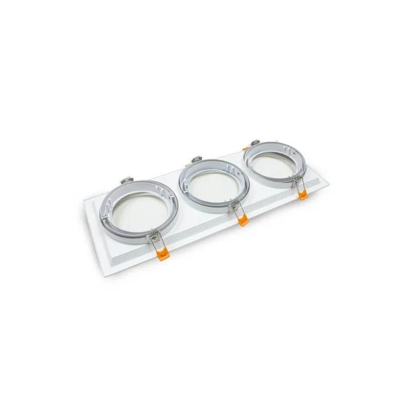 Recessed Adjustable Triple Frame AR111 White | Ibérica