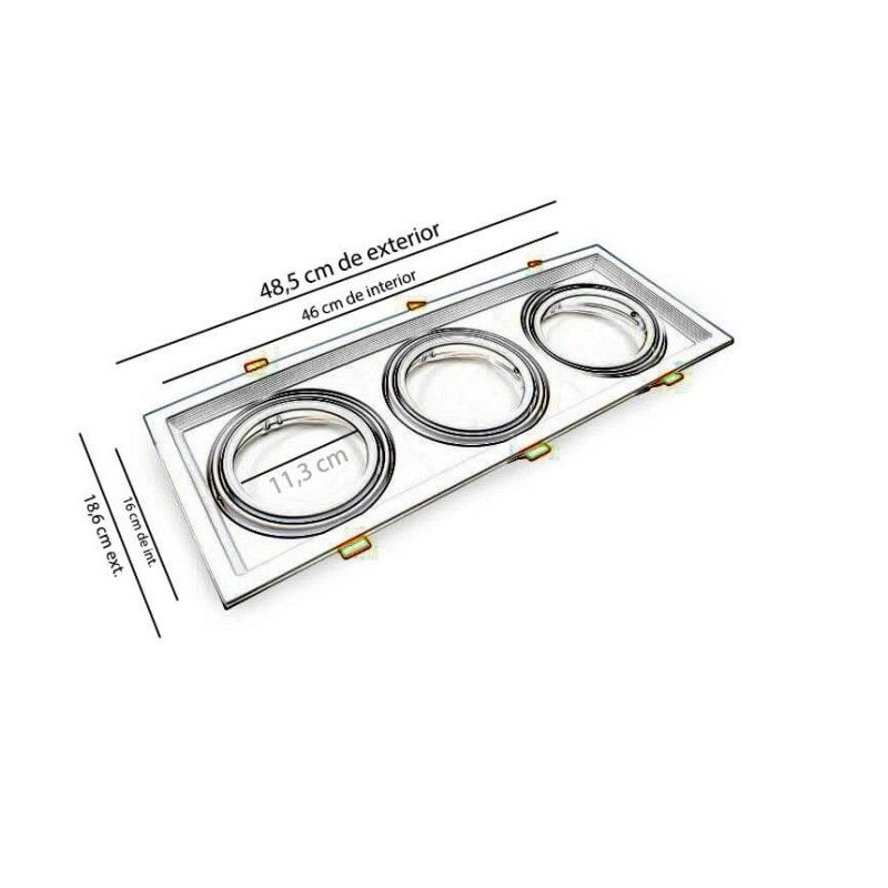Anello Triplo Orientabile Bianco AR111 | Ibérica