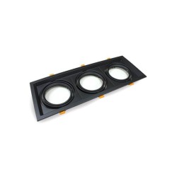 Aro Triplo Orientável Preto AR111 | Ibérica