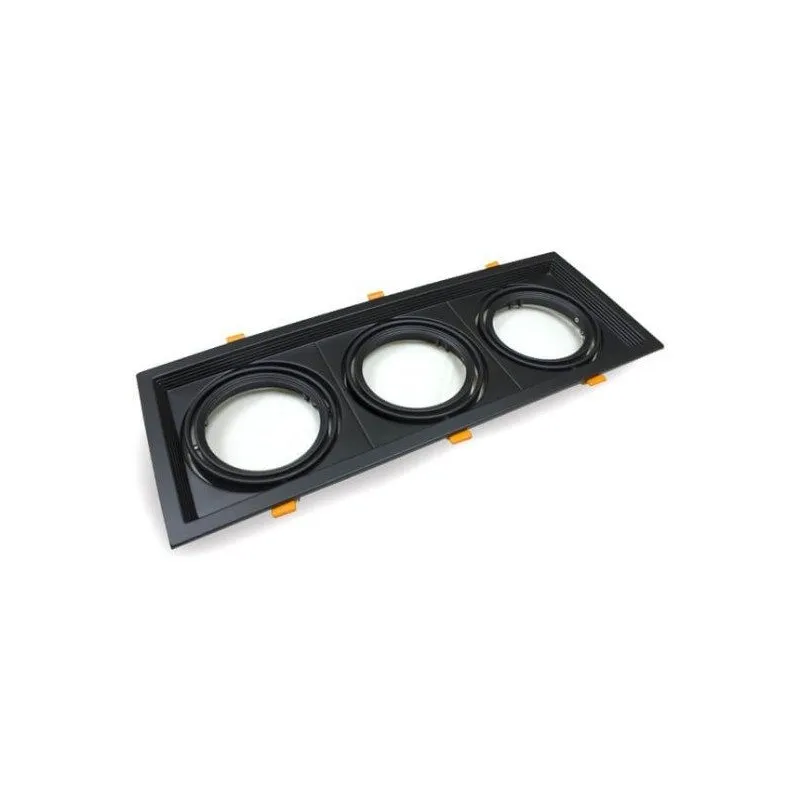 Recessed Adjustable Triple Frame AR111 Black | Ibérica