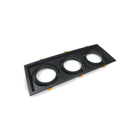 Cadre Encastrable Orientable Triple AR111 Noir | Ibérica
