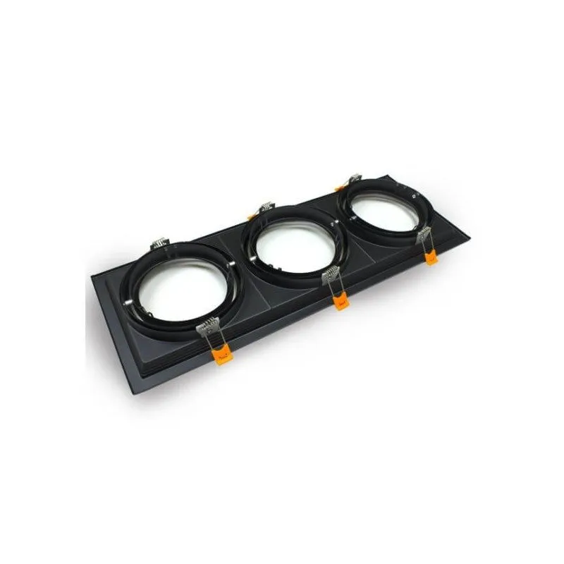 Recessed Adjustable Triple Frame AR111 Black | Ibérica