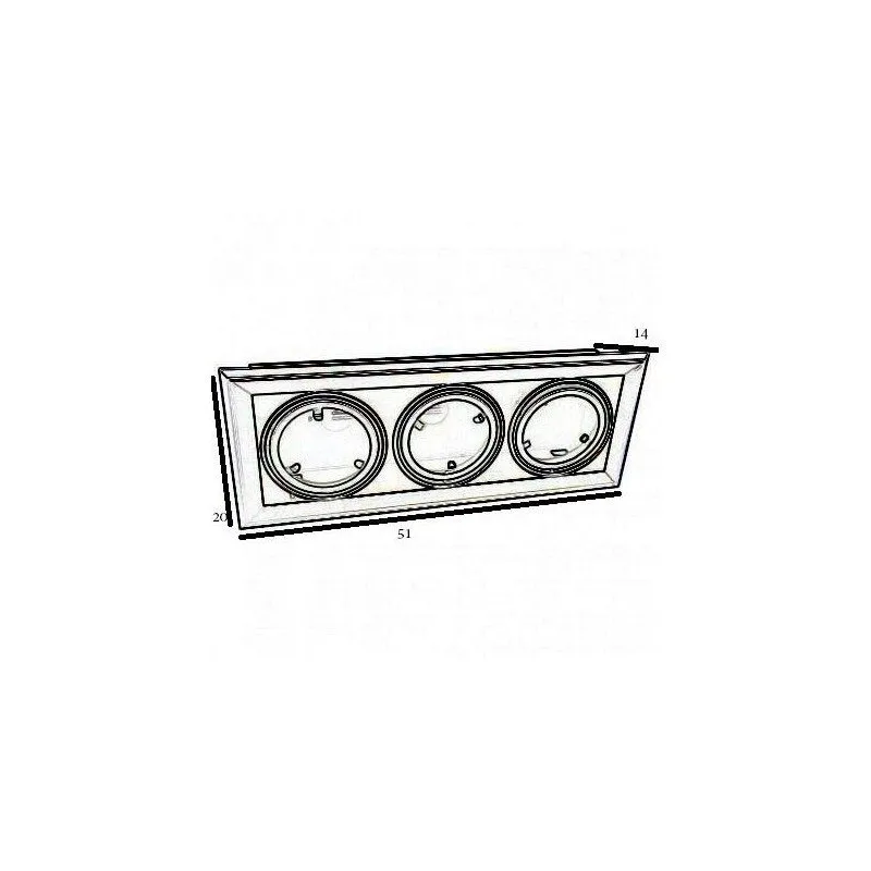 Recessed Adjustable Triple Frame AR111 Black | Ibérica