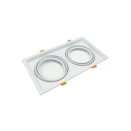 Marco Empotrable Orientable Doble AR111 Blanco | Ibérica
