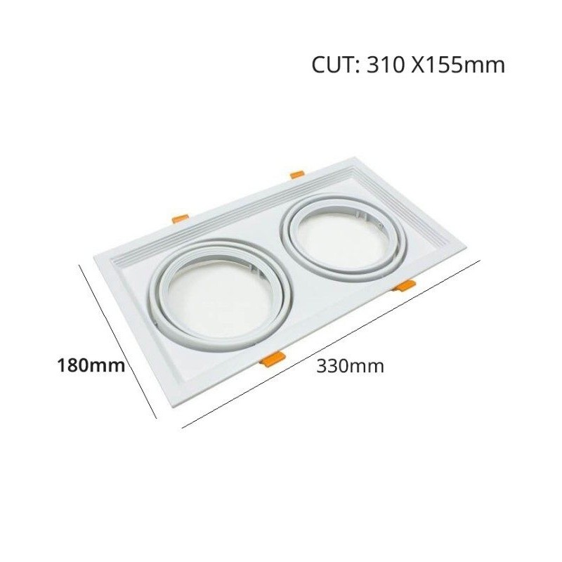 Anello Doppio Orientabile Bianco AR111 | Ibérica
