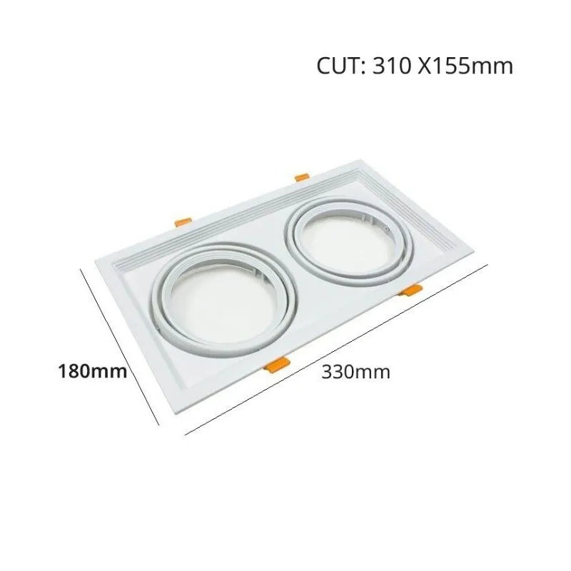 Recessed Adjustable Double Frame AR111 White | Ibérica