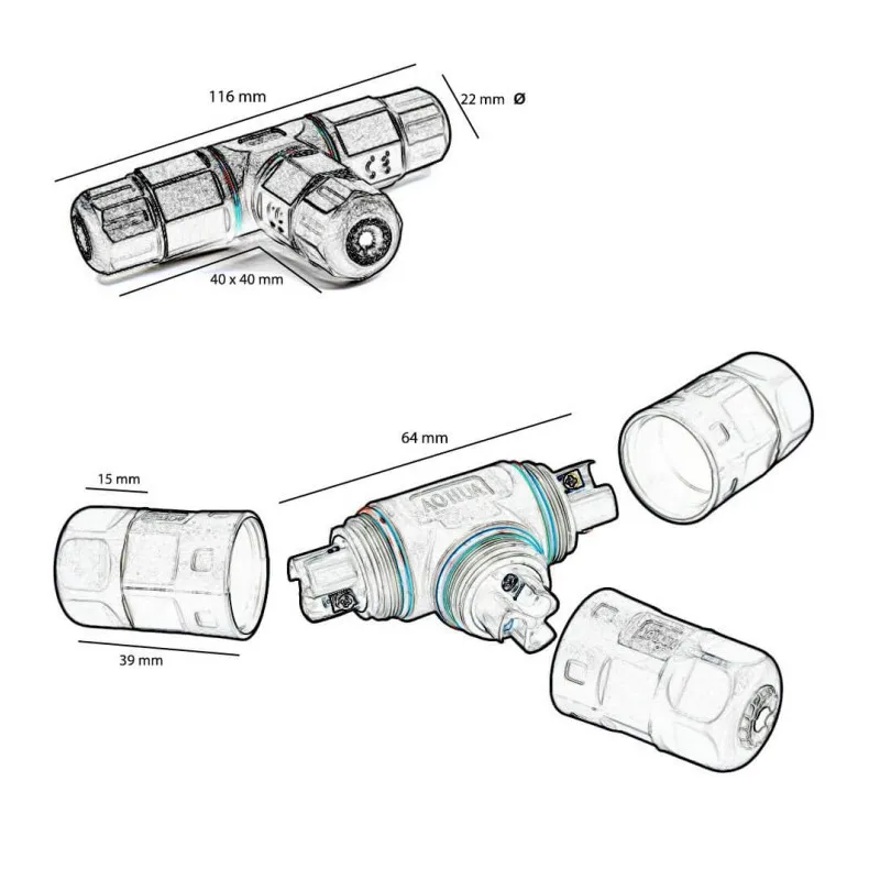 COMPRAR Cable Connector in "T" IP67