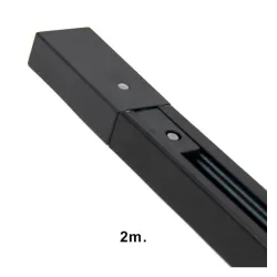 Calha Monofásica Reforçada 2m Preto Branco | Ibérica