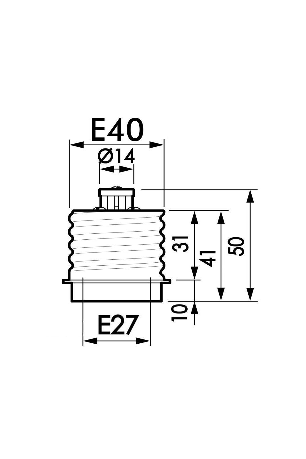 Buy IP20 E27-E40 adapter cap