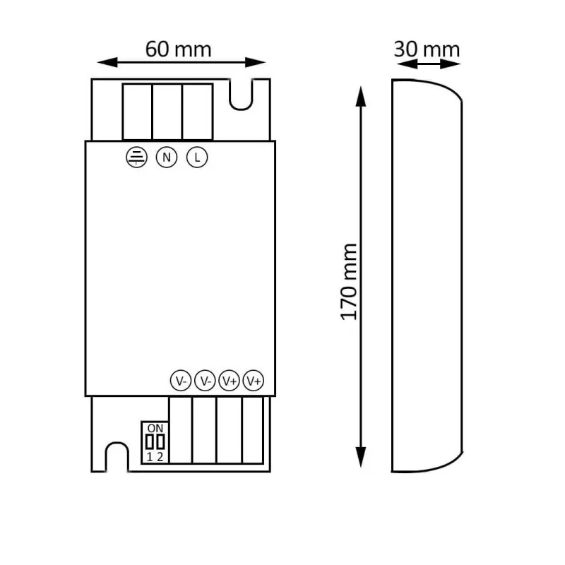 Fuente Alimentación 24V 200W 8.3A Aluminio IP20 - GXTronic