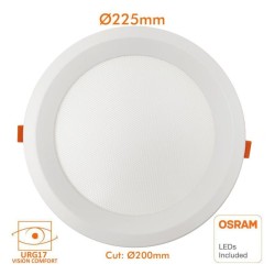 Round LED Downlight 18-24W Ø200mm 4CCT UGR17 | Ibérica