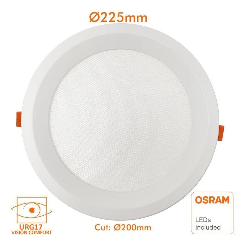 Round LED Downlight 18-24W Ø200mm 4CCT UGR17 | Ibérica
