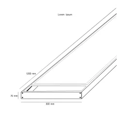 Kit Superficie Pannello LED 120x30 68mm Alluminio | Ibérica