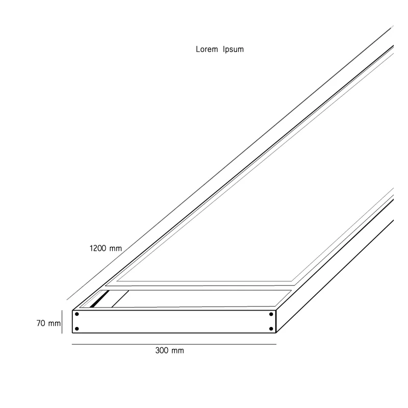 Kit de Superfície Painel LED 120x30 68mm Alumínio | Ibérica