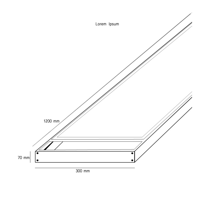 Surface Kit for LED Panel 120x30 68mm Aluminium | Ibérica