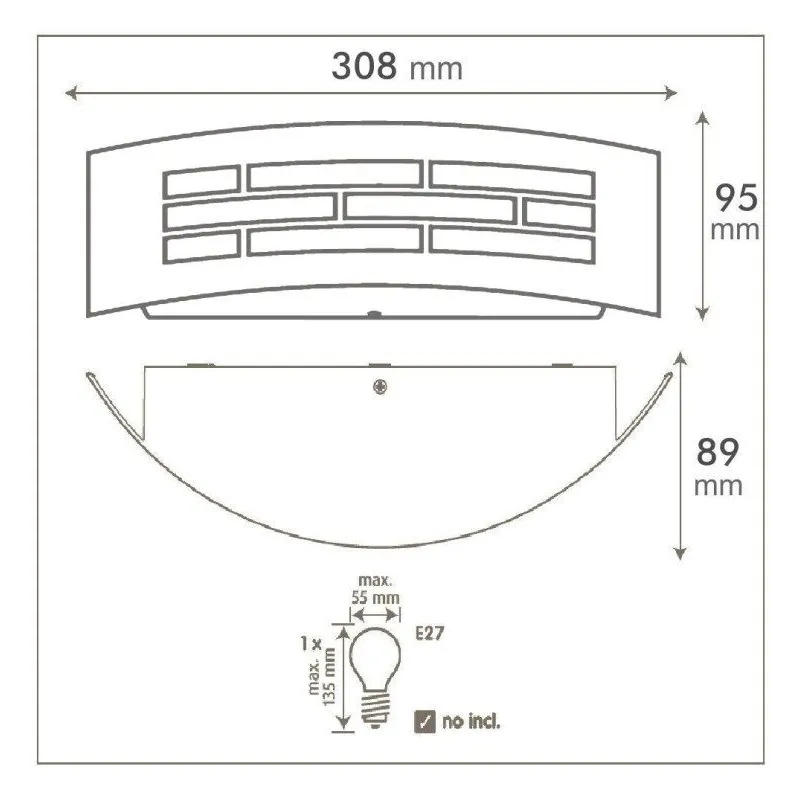 Applique LED GOTEMBURGO E27 IP44 Gris Extérieur | Ibérica