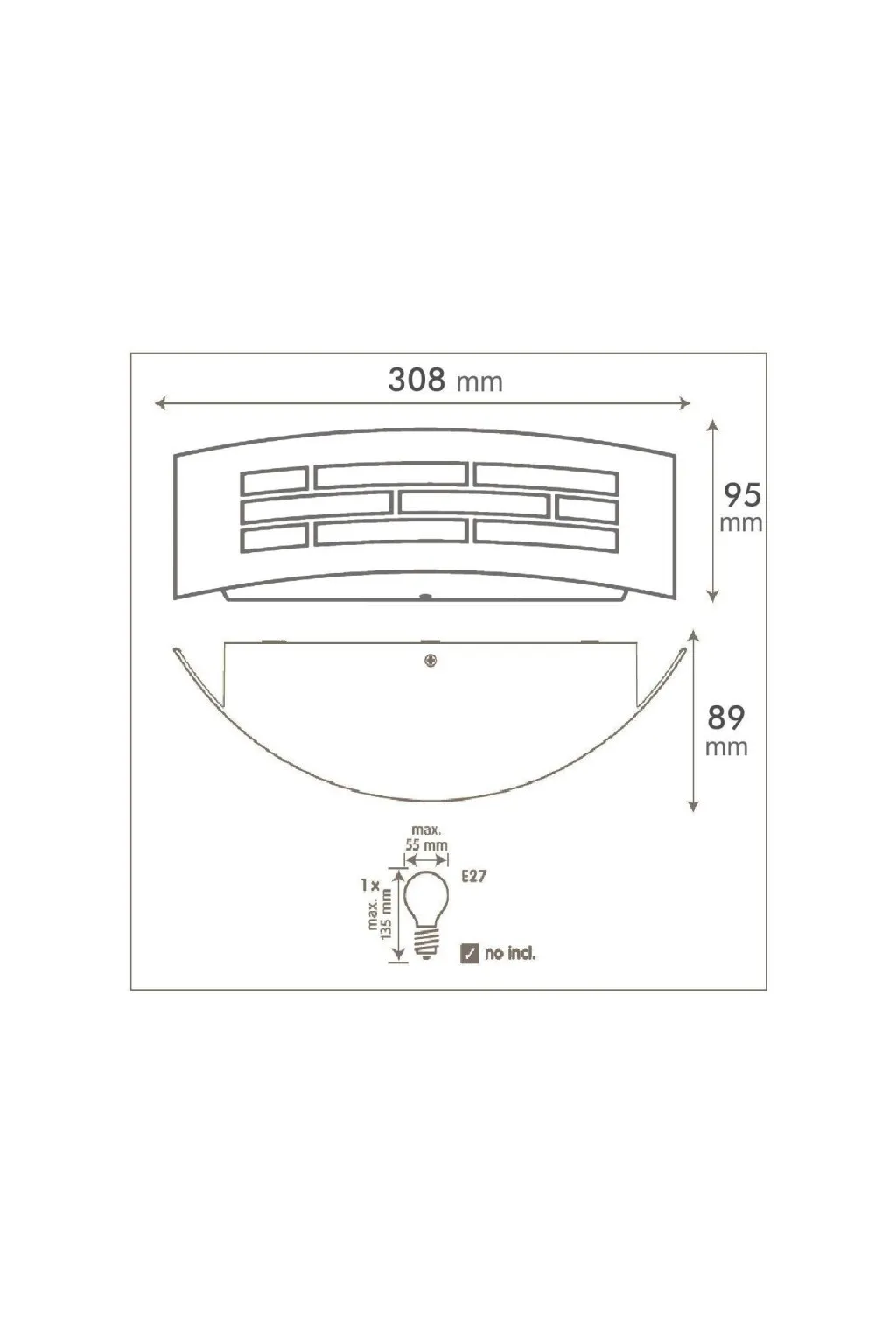 Acheter Applique LED E27 GOTHENBURG GRIS - IP44 Lumière Décorative