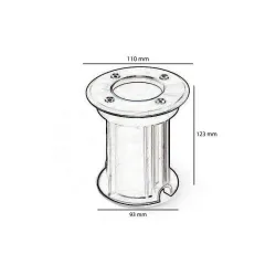 Boîtier Encastrable Sol IP65 GU10 112mm Acier Gris | Ibérica
