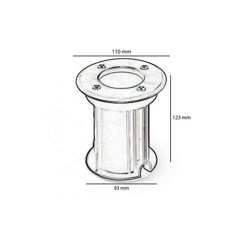 Recessed Floor Housing IP65 GU10 112mm Grey Steel | Ibérica
