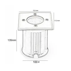 IP65 In-Ground Housing Grey Steel GU10 | Ibérica de Iluminación