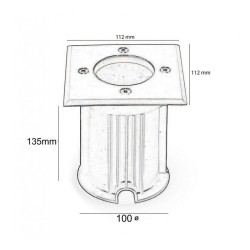 Recessed Floor Housing IP65 GU10 Grey Steel | Ibérica