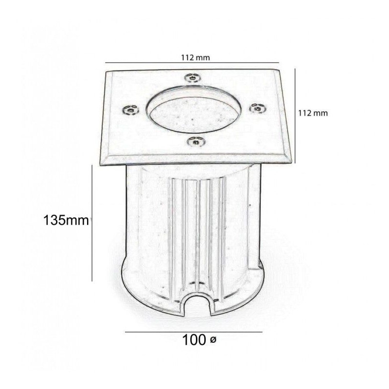 Recessed Floor Housing IP65 GU10 Grey Steel | Ibérica