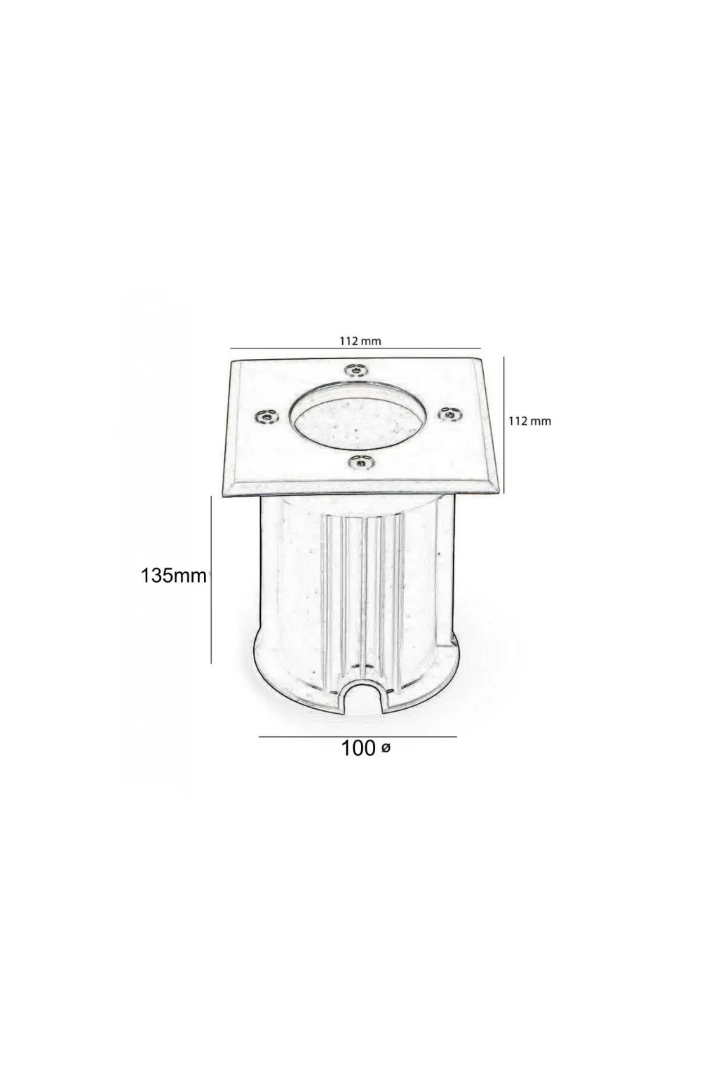 Carcasa empotrable suelo IP65 para casquillo GU10