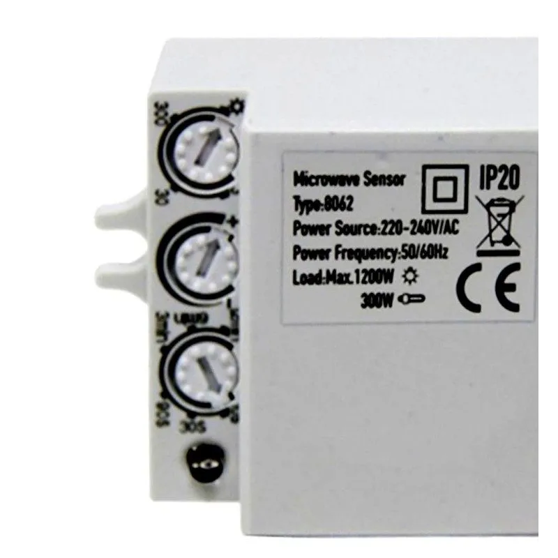 Detetor Movimento RADAR Micro-ondas 5.8GHz 300W | Ibérica
