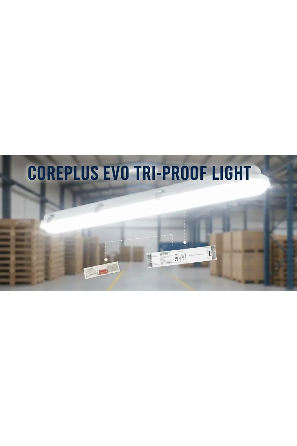 ▷ Regua LED Estanque COREPLUS EVO 150cm 55W | Luz Emergência + Sensor Radar