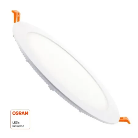 Dalle LED Slim ronde 18W OSRAM DURIS E 2835 avec ressorts orange pour faux-plafond