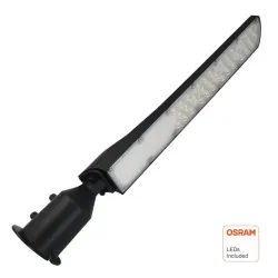 ▷ Poste de luz LED preto de 100W AREA FLEX Orientável OSRAM Chip - Exterior IP65