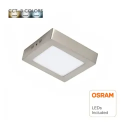 Plafón LED Cuadrado Superficie 8W IP44 Inox 3CCT | Ibérica