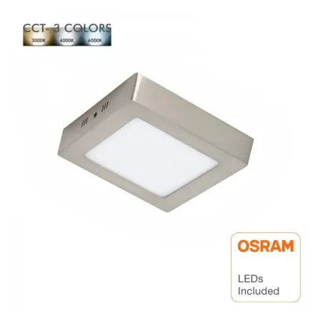 ▷ Comprar Plafón Cuadrado Acero Inox 8W OSRAM - Luz Seleccionable CCT