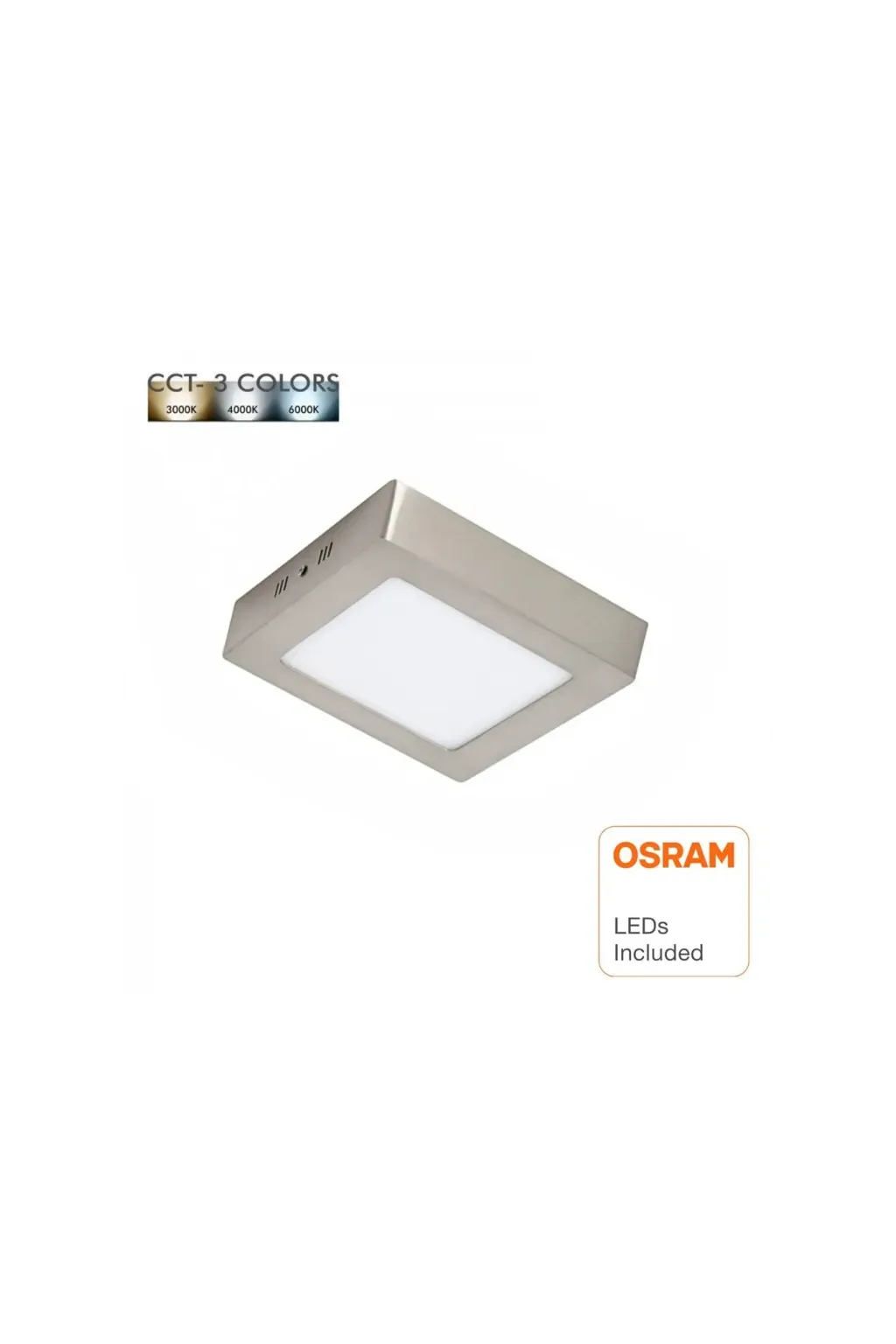 ▷ Acheter Plafonnier Carré Inox OSRAM 8W -Lumière Selectable CCT