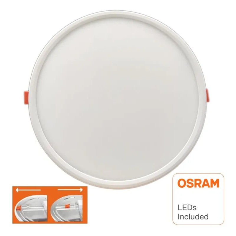 Slim Round LED Downlight 20W Ø50-205mm UGR19 | Ibérica