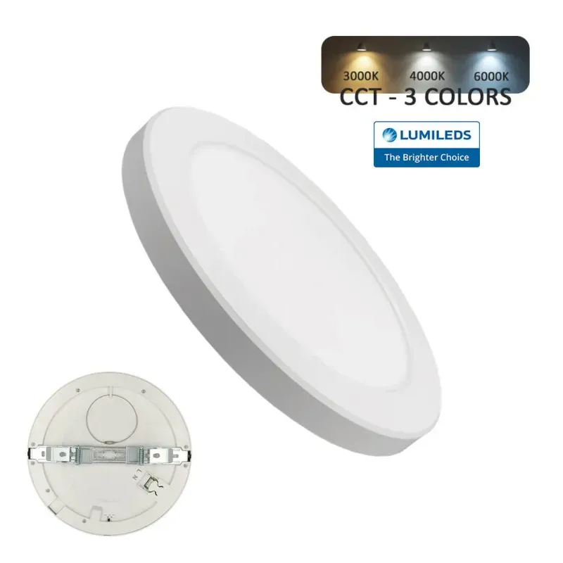 Downlight + LED ceiling - Circular - Moss White LumiledS - 6W Adjustable - CCT Selectable Color