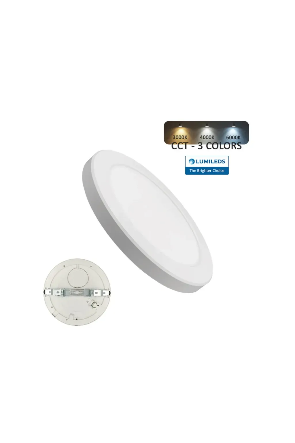 Downlight + LED ceiling - Circular - Moss White LumiledS - 6W Adjustable - CCT Selectable Color