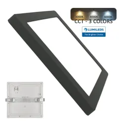 Square Downlight LED MOSS Black 18W CCT | Ibérica de Iluminación