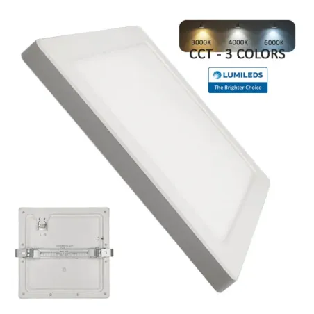 Downlight + LED ceiling - square - Moss white LumiledS - 24W Adjustable - CCT Selectable color