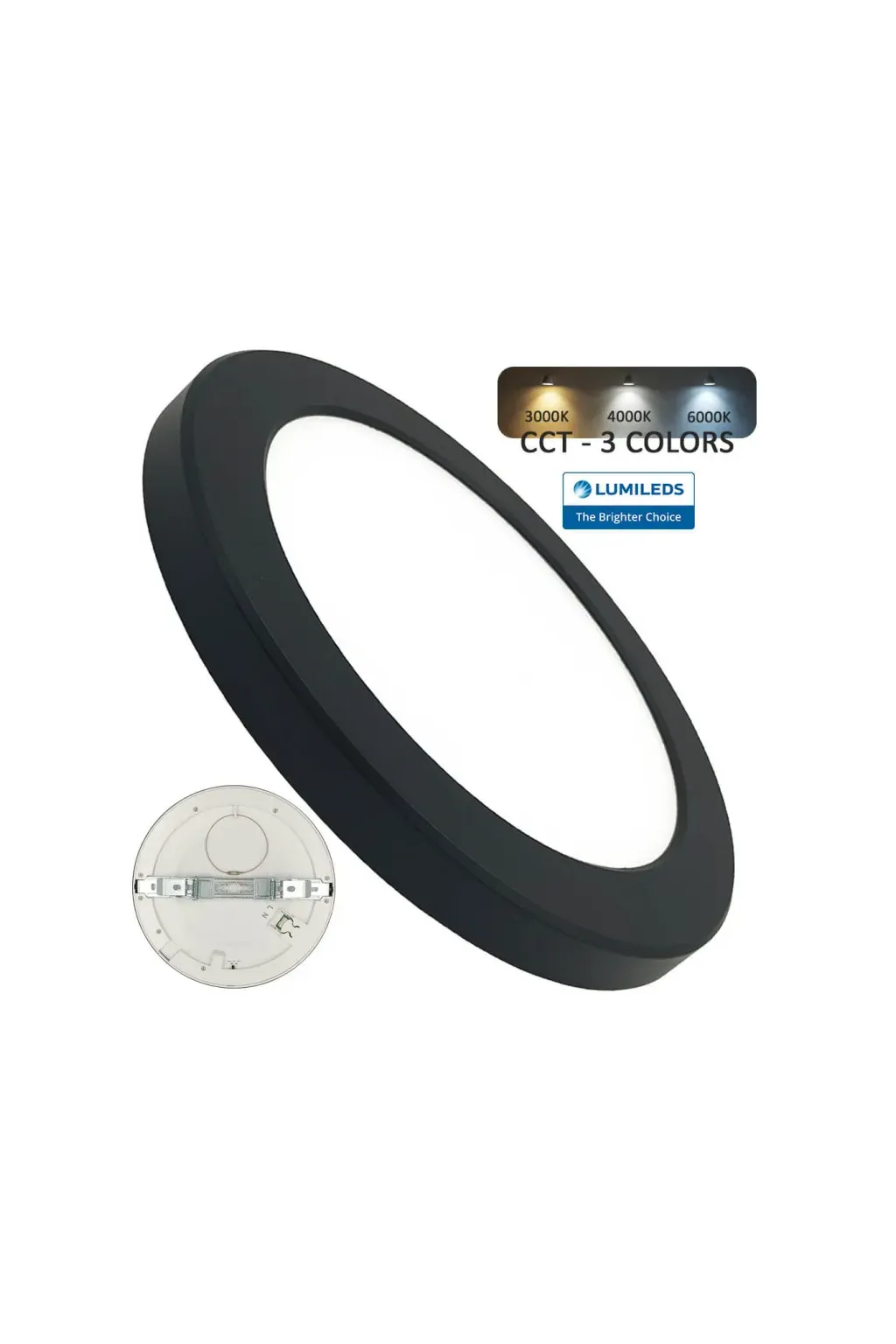 Downlight + LED ceiling - Circular- Moss Black LumiledS - 24W Adjustable - CCT Color Selectable