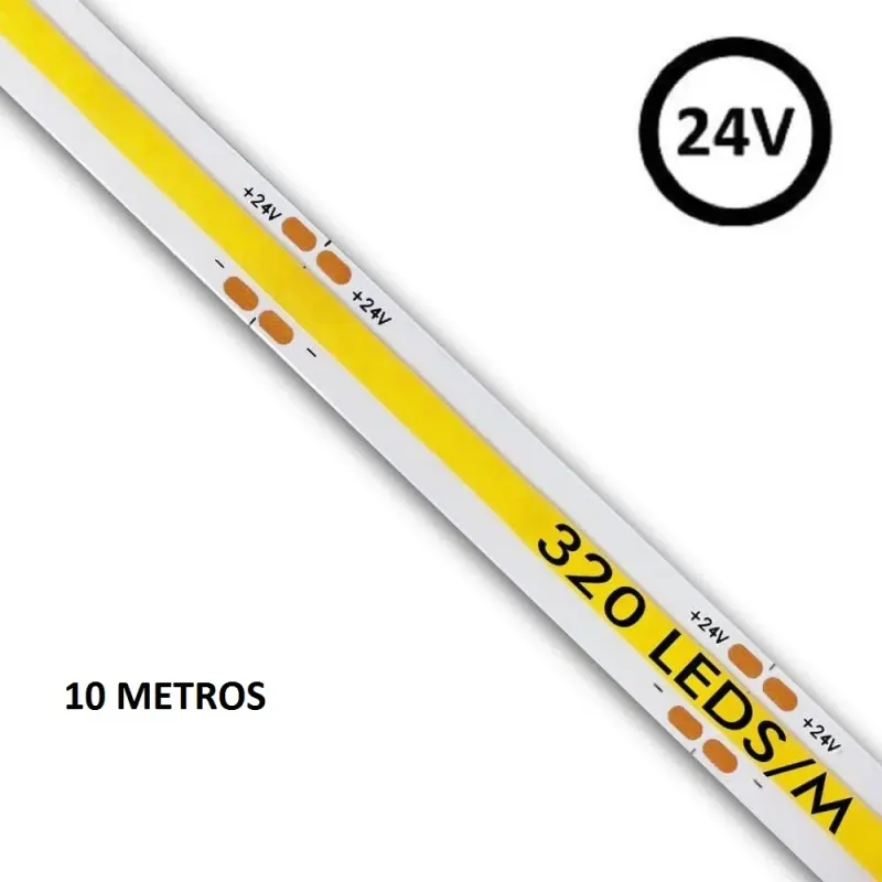 ▷ Comprar Fitas LED COB 24V 5m 12W/m - Flexível - IP20 Indoor