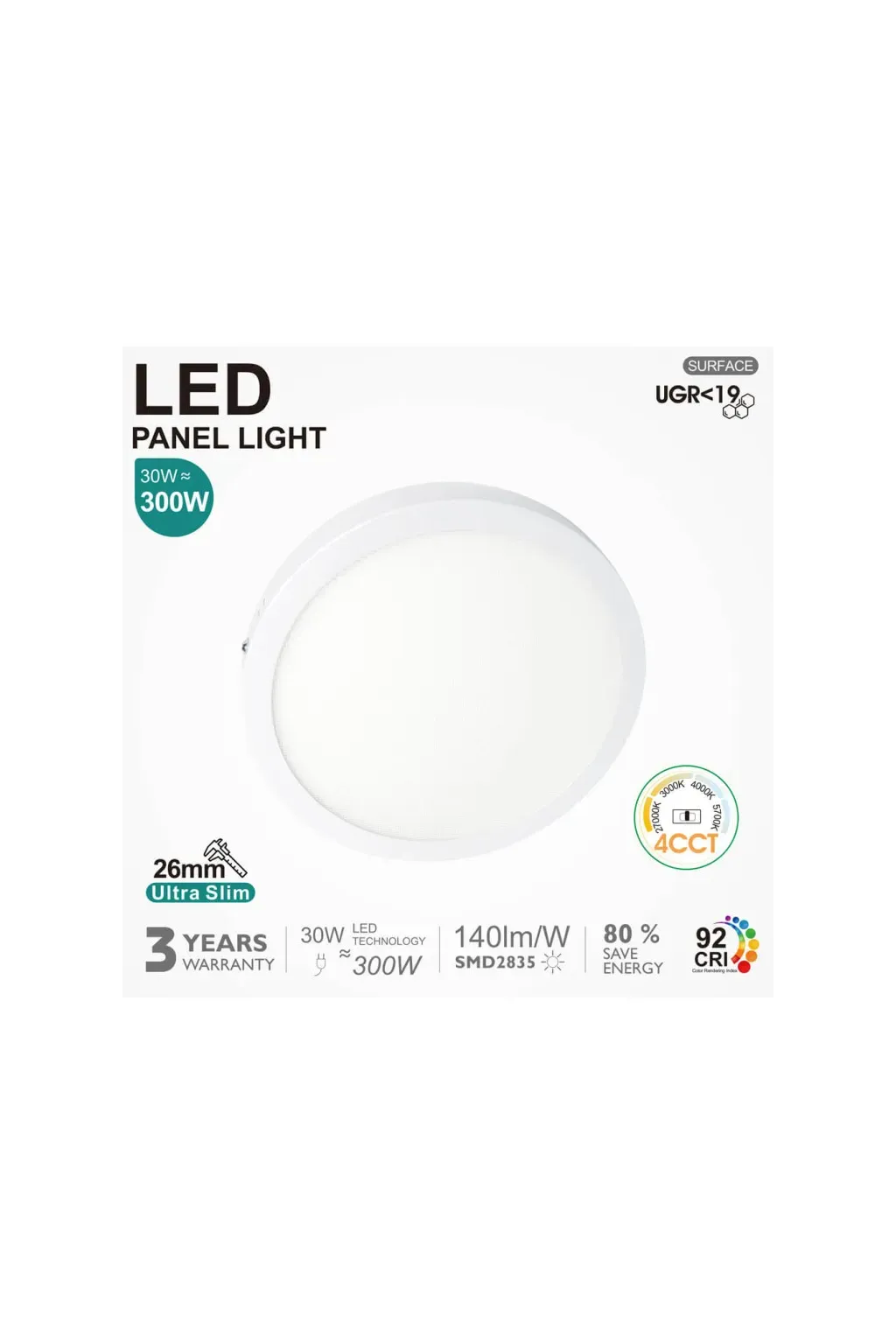Comprar Plafón LED Circular 30W UGR19 GXtronic | 4CCT | Ultra delgado
